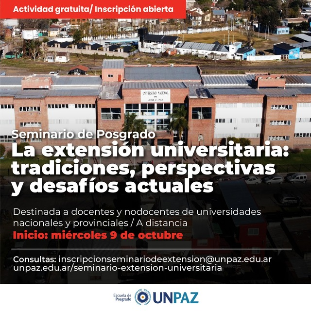 Seminario de Posgrado “La extensión universitaria: tradiciones, perspectivas y desafíos actuales”